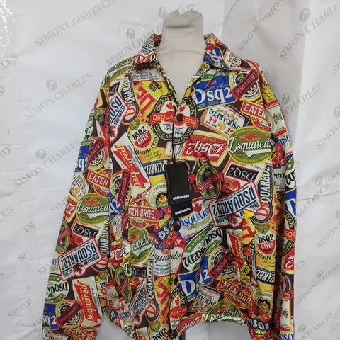 DSQUARED2 BEER PRINT JACKET IN MULTI COLOUR SIZE XL