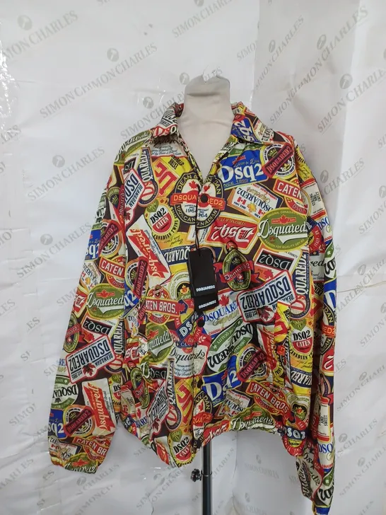 DSQUARED2 BEER PRINT JACKET IN MULTI COLOUR SIZE XL