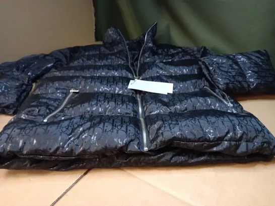 DIOR BLACK/LOGO PUFFER JACKET - LARGE