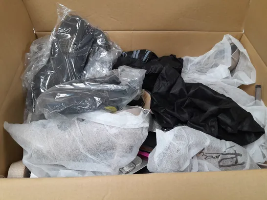 BOX OF APPROXIMATELY 10 ASSORTED  WOMENS SHOES IN VARIOUS COLOURS, STYLES AND SIZES