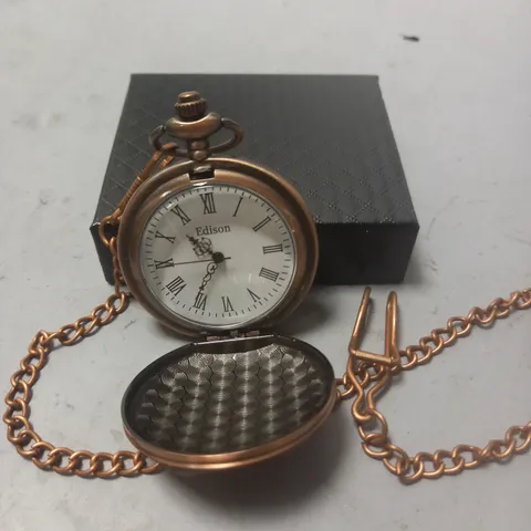 EDISON COPPER LOOK POCKET WATCH