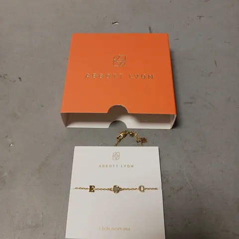 BOXED ABBOTTLYON GOLDEN THIN BRACELET WITH LETTERS - E & C 