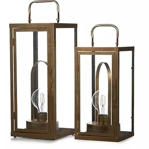 OUTLET AMANDA HOLDEN SET OF 2 SQUARE LANTERNS WITH REMOVABLE LAMPS- COLLECTION ONLY