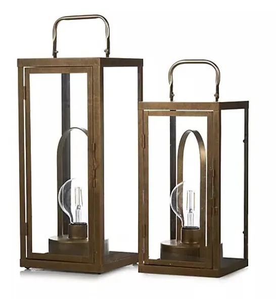 OUTLET AMANDA HOLDEN SET OF 2 SQUARE LANTERNS WITH REMOVABLE LAMPS- COLLECTION ONLY