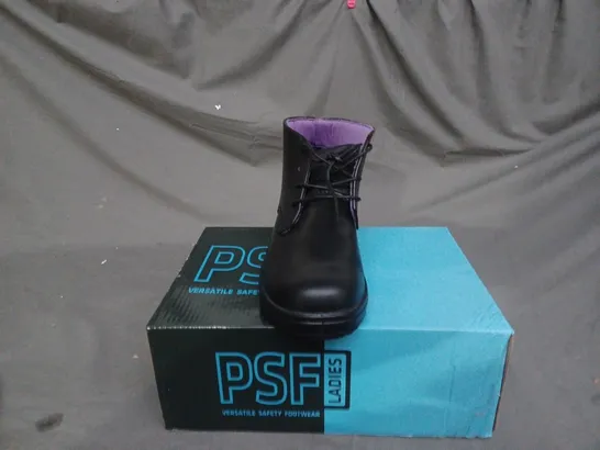 BOX OF APPROXIMATELY 10 PAIRS OF PSF LADIES VERSATILE SAFETY FOOTWEAR SIZE 4