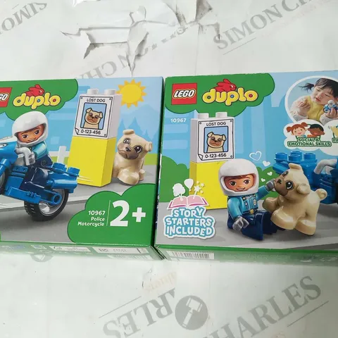 THREE BRAND NEW BOXED LEGO DUPLO 10967 POLICE MOTORCYCLE
