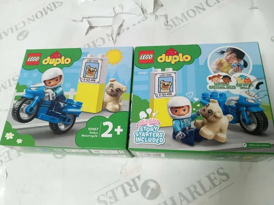 THREE BRAND NEW BOXED LEGO DUPLO 10967 POLICE MOTORCYCLE