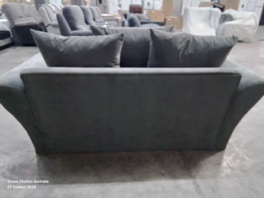 QUALITY DESIGNER 2 SEATER FABRIC UPHOLSTERED GREY SOFA