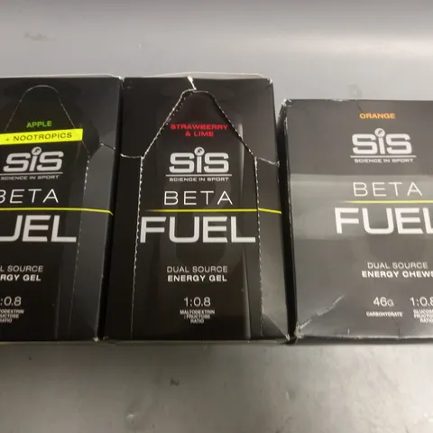 LOT OF 3 PACKS OF SCIENCE IN SPORT BETA FEUL GELS AND CHEWS