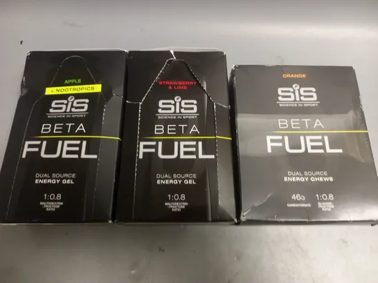 LOT OF 3 PACKS OF SCIENCE IN SPORT BETA FEUL GELS AND CHEWS