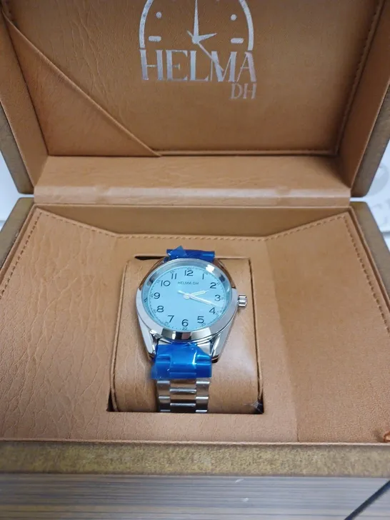 MENS HELMHA DH WATCH –  STAINLESS STEEL STRAP – 3ATM WATER RESISTANT – LUXURY GIFT BOX INCLUDED