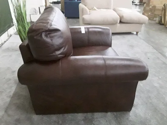 QUALITY DESIGNER VANTAGE ARMCHAIR- BROWN LEATHER