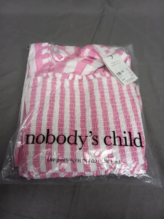 SEALED NOBODYS CHILD ELSA MIDI DRESS PINK STRIPE - UK 10