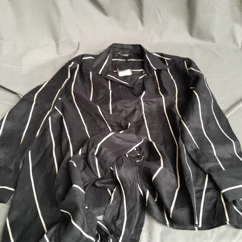 BLACK STRIPPED UK 10 MASSIMO DUTTI OVERSHIRT