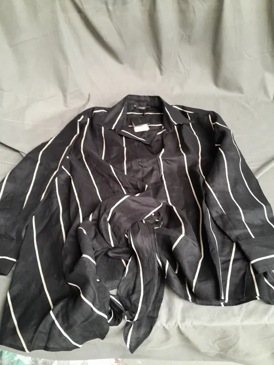 BLACK STRIPPED UK 10 MASSIMO DUTTI OVERSHIRT