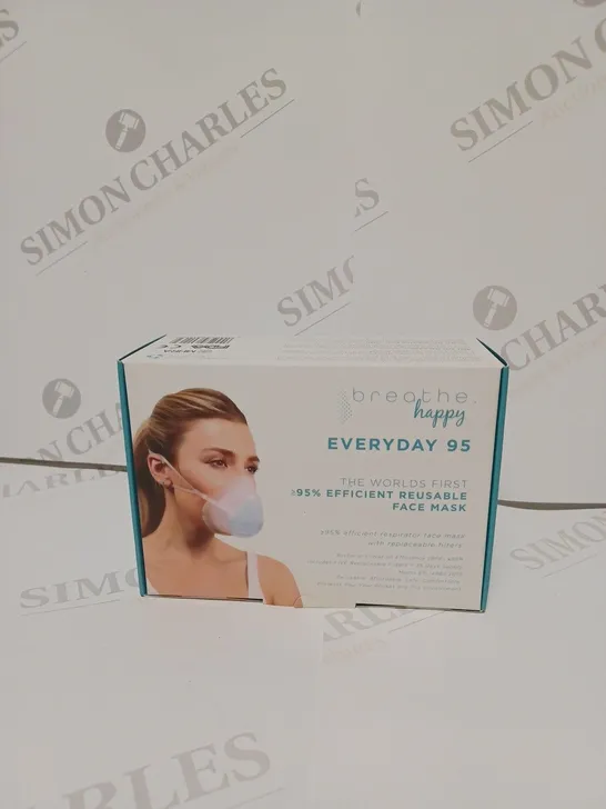 BOX OF 20 BREATHE HAPPY EVERYDAY 95% FILTRATION REUSABLE MASK