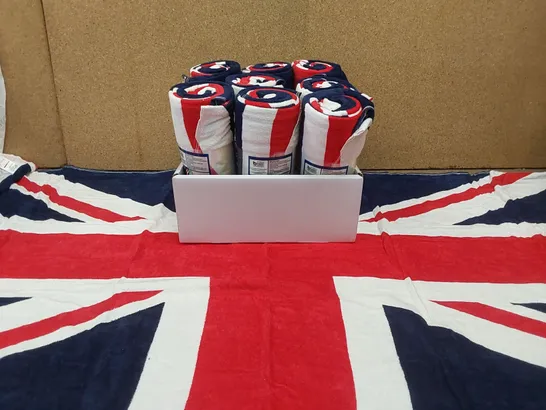 BRAND NEW BOXED SET OF UNION JACK BEACH TOWELS - SET OF 9 TOWELS // SIZE: APPROX 71 X 152cm RRP £49.5