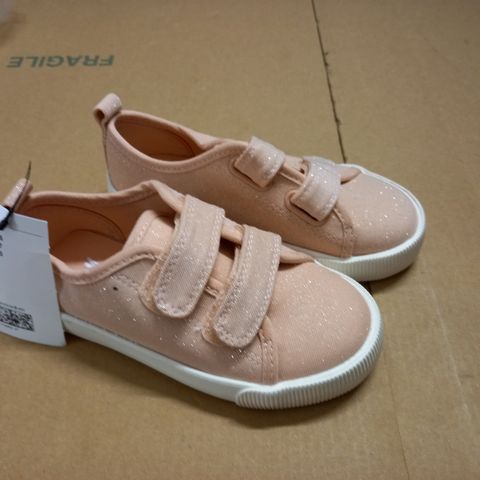 H&M PINK GLITTER CANVAS TRAINERS - UK 9.5