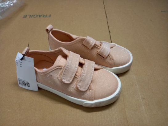 H&M PINK GLITTER CANVAS TRAINERS - UK 9.5