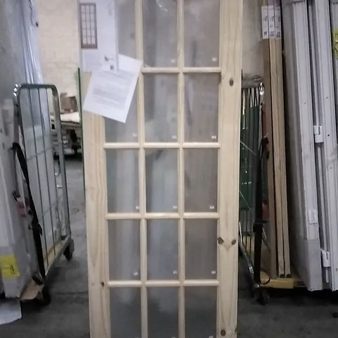 1981MM X 762MM 15 LITE KNOTTY PINE GLAZED INTERNAL DOOR