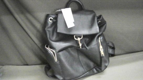 TOPSHOP BLACK FAUX LEATHER BACKPACK 