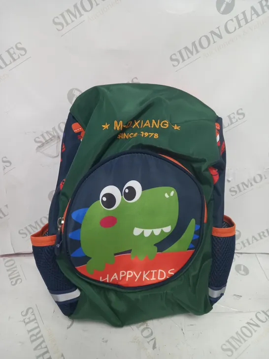 2 X SCHOOL BAG ONE PINK WITH CAT EMBLEM AND HAPPY KIDS DINOSAUR BAG 