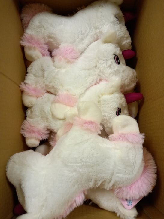 LOT OF APPROX 12 MAGICAL PLUSH UNICORN TOYS 