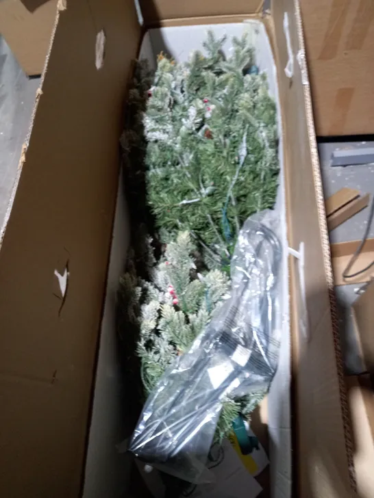 BOXED ALISON CORK SUGAR SPRUCE CHRISTMAS TREE - 6FT DUSTED - COLLECTION ONLY