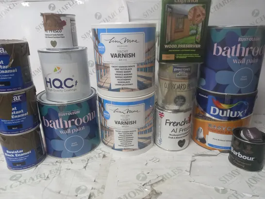 LOT OF 14 ASSORTED PAINTS TO INCLUDE CUPRINOL, RUST-OLEUM AND FRENCHIC - COLLECTION ONLY