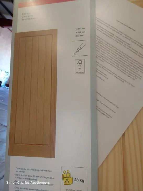 CLEAR PINE  COTTAGE STYLE INTERNAL DOOR 1981 × 762mm