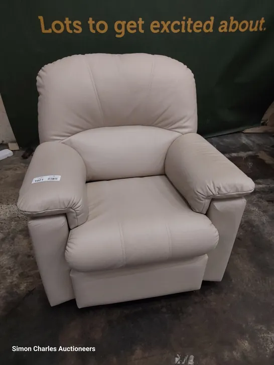 QUALITY BRITISH DESIGNER G PLAN EASY CHAIR CAMBRIDGE TAUPE LEATHER 