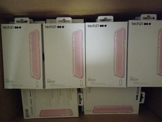 LOT OF APPROXIMATELY 93 BRAND NEW BOXED TECH 21 EVO MESH CASE WITH 9.9FT 3-LAYER DROP PROTECTION FOR IPHONE X T21-5937 PINK