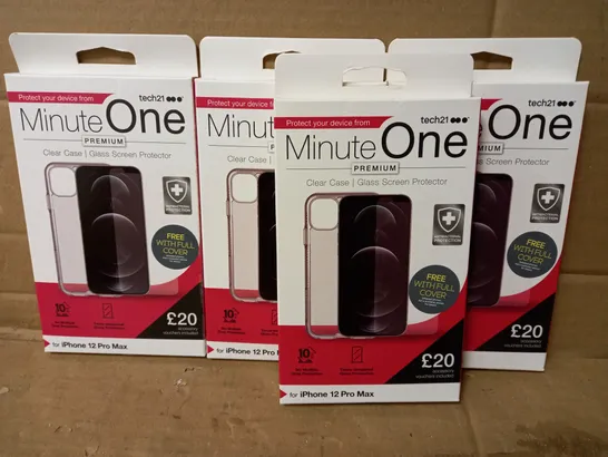 LOT OF 4 MINUTE ONE CLEAR CASES FOR IPHONE 12 PRO MAX