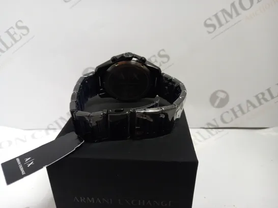 BOXED ARMANI EXCHANGE MENS BANKS CHRONOGRAPH WATCH WITH BRACELET STYLE STRAP - BLACK