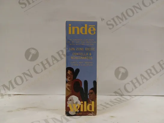 INDE WILD 12% ZINC OXIDE CENTELLA & NIACINAMIDE AM SUNSCREEN GLOW DROPS 30ML 