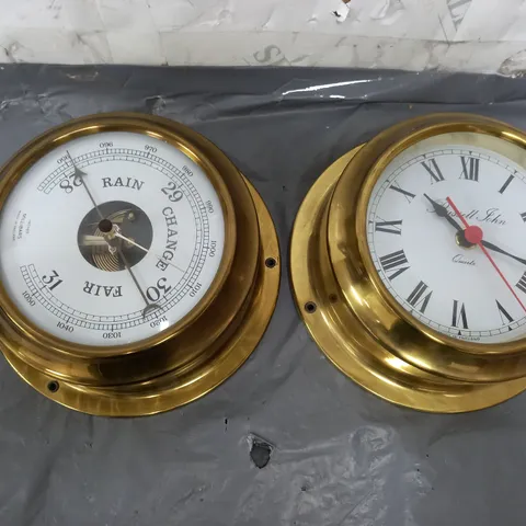 BULKHEAD STYLE BAROMETER AND CLOCK