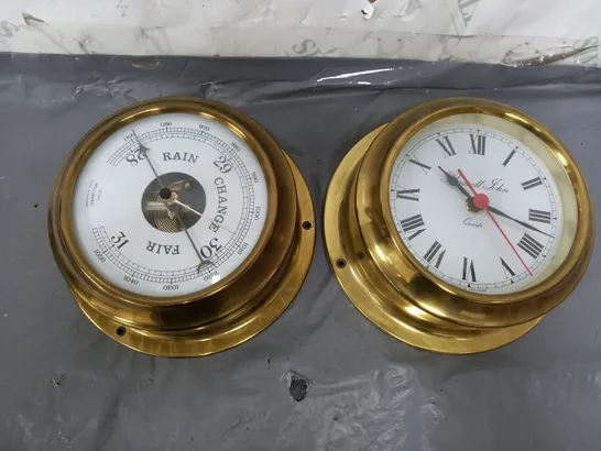 BULKHEAD STYLE BAROMETER AND CLOCK