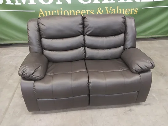 DESIGNER SORRENTO 2 SEATER MANUAL RECLINER SOFA IN FAUX LEATHER 