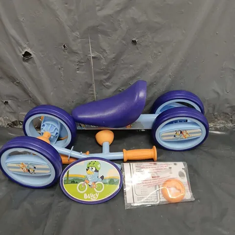 BLUEY DELUXE BOBBLE RIDE ON BIKE IN BLUE