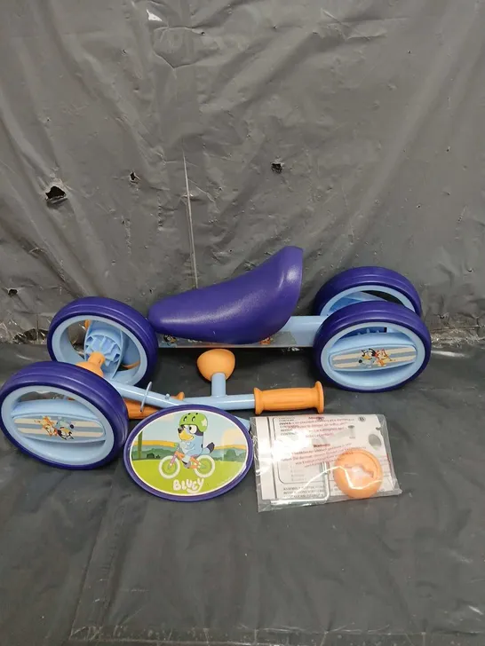 BLUEY DELUXE BOBBLE RIDE ON BIKE IN BLUE