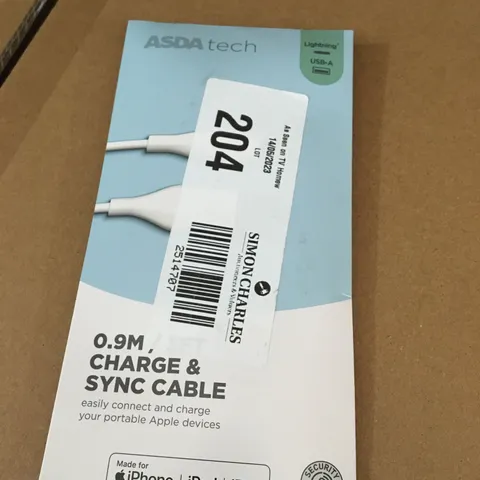 ASDA TECH 0.9M CHARGE & SYNC CABLE