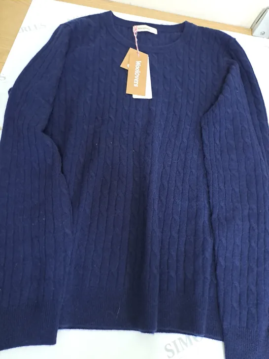 WOOL LOVERS NAVY BLUE SWEATER SIZE L