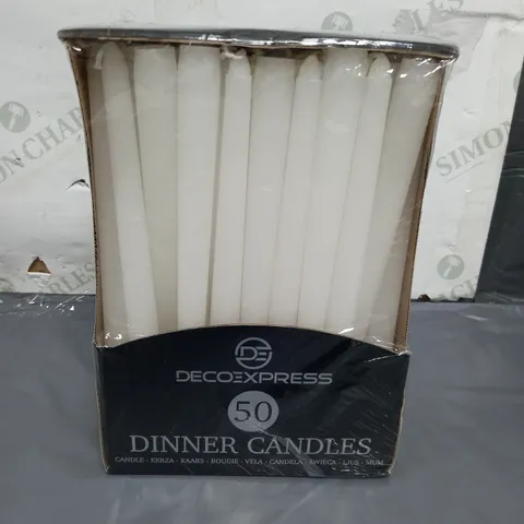 BOX OF 50 DECO EXPRESS DINNER CANDLES