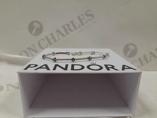 PANDORA PURPLE JEWELS & AND SILVER BRACELET