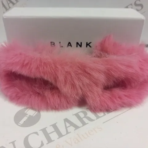 BOXED BLANK PINK FAUX FUR SUNGLASSES