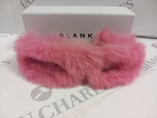 BOXED BLANK PINK FAUX FUR SUNGLASSES