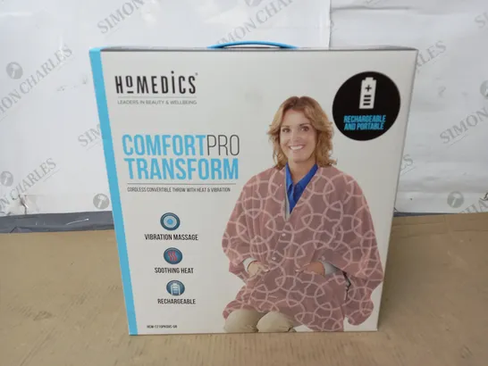 BOXED AS NEW HOMEDICS COMFORT PRO TRANSFORM CORDLESS THROW WITH HEAT