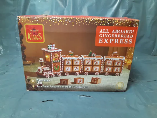 THREE KINGS GINGERBREAD TRAIN LIGHT UP ADVENT CALENDAR RRP £29.99