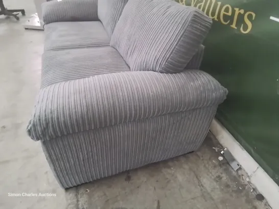 DESIGNER THREE SEATER SOFA GREY JUMBO CHORD