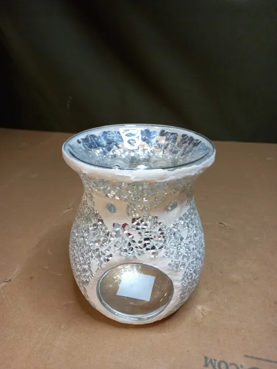 SILVER FLARED CRACKLE OIL BURNER